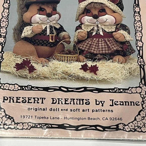 Four Holiday Animal Angel Cloth Doll Patterns Uncut Frog Squirrel Halloween Cat - Picture 16 of 16